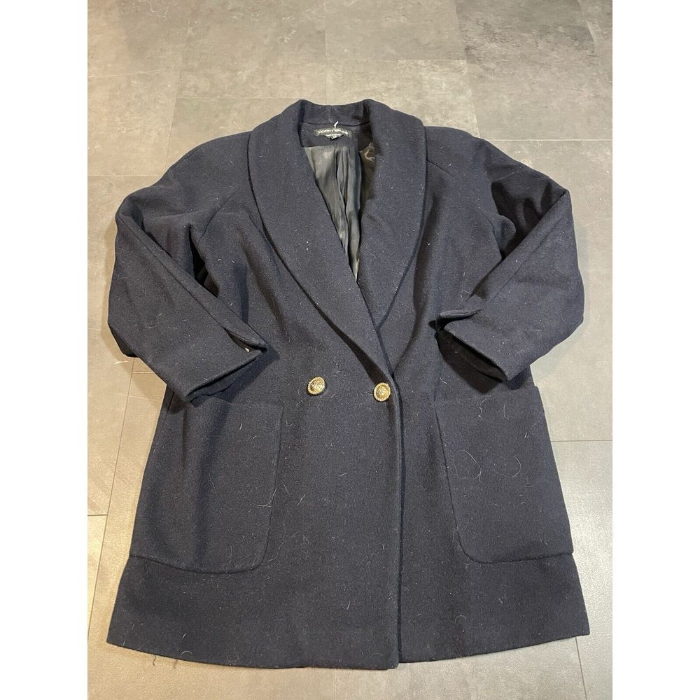 Donnybrook Women's Wool Blend Double Breasted‎ Pea Coat Navy Blue Size 12